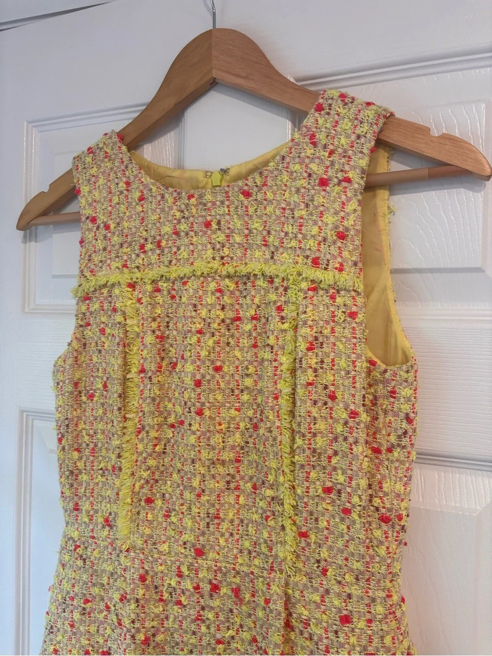 J.Crew Collection yellow neon tweed sleeveless dress size 00